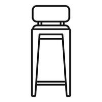 Simple bar stool with backrest line icon on white background vector