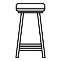 Simple line drawing of a tall bar stool with a backrest and footrest vector