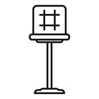 Bird feeder standing on a metal pole with a grid vector