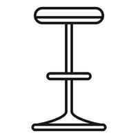 Modern bar stool standing tall with footrest in minimal line art style vector