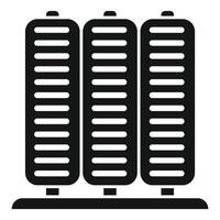 Data center servers generating heat requiring cooling system vector