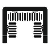 Automatic car wash machine cleaning vehicle using rotating brushes icon vector