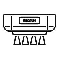 Car wash machine cleaning automobile using rotating brushes vector