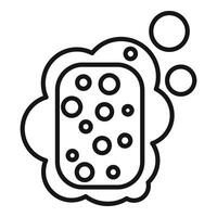 Soap bar making bubbles foaming for washing and hygiene vector