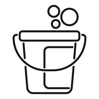 Cleaning bucket with foam bubbles for washing and chores vector