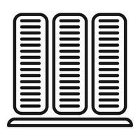 Data center server rack icon representing cloud computing and storage vector