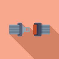 Open seat belt buckle waiting to be fastened for safety vector