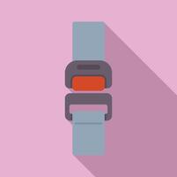 Grey seat belt fastener securing on pink background with shadow vector