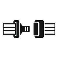 Seat belt buckle fastened and unfastened icon showing safety vector