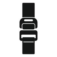 Double buckle fastener securing strap icon simple style vector