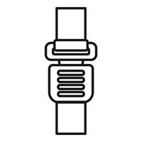 Plastic buckle fastener element securing strap icon vector