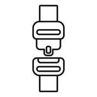 Seat belt buckle fastened ensuring safety while driving line icon vector