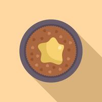 Delicious chocolate chip cookie cake with a star of butter melting on top vector
