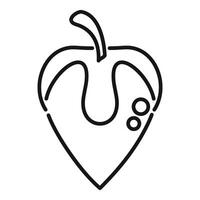 Single line drawing of a physalis fruit, minimal design vector