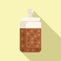 Glass jar filled with chocolate chips baking ingredient storing food container vector
