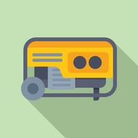 Portable generator supplying electricity during power outage vector