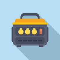 Portable generator supplying electricity during power outage vector