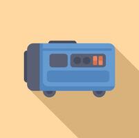 Portable generator providing power during blackout with long shadow vector