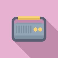 Portable radio receiver broadcasting music on pink background vector