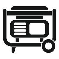 Portable generator supplying electricity during power outage vector