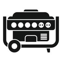 Black and white icon of a portable generator supplying power vector