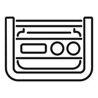 Audio system panel with display buttons and knobs for controlling sound and music vector