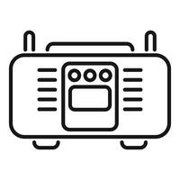 Portable radio receiver transmitting breaking news with antenna vector