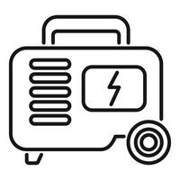 Portable generator providing electricity during power outage vector