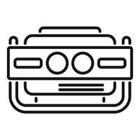 Radio receiver device playing music icon thin line vector illustration