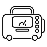 Portable x ray machine showing screen and buttons icon vector
