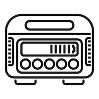 Walkie talkie with antenna device for communication line icon vector