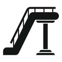 Escalator leading to platform icon showing public transport access vector