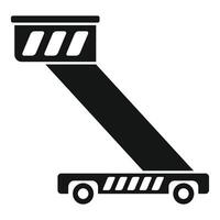 Airport passenger boarding bridge connecting airplane to terminal vector