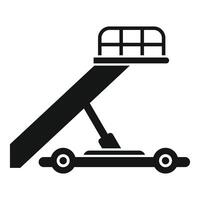 Airplane passenger boarding bridge connecting plane to airport gate vector