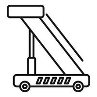 Mobile airport gangway connecting plane to terminal building vector