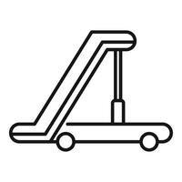 Airport conveyor belt connecting airplane to terminal building icon vector