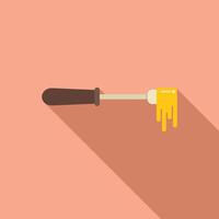 Honey dipper dripping with golden honey flat design illustration vector