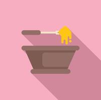Fork dipping cheese fondue in pot with melted cheese dripping vector