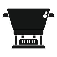 Camping stove with gas burner for cooking while traveling vector