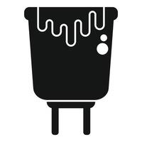 Full paint bucket dripping on stand icon vector
