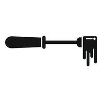 Honey dipper stick dripping with honey icon vector