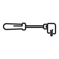 Screwdriver repair tool fixing using hand outline icon vector