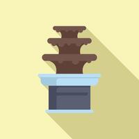 Chocolate fountain flowing on a table vector