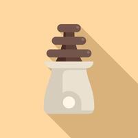 Chocolate fountain cascading down layers creating delicious treat vector