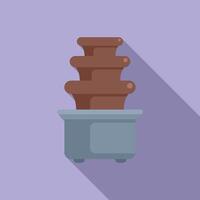 Chocolate fountain flowing on machine in flat style design vector