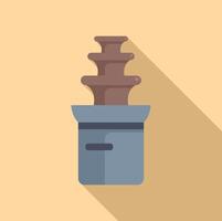 Chocolate fountain flowing on blue stand with long shadow vector
