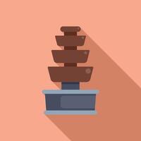 Chocolate fountain cascading on a stand vector