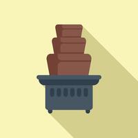 Chocolate fountain flowing on a dedicated table vector