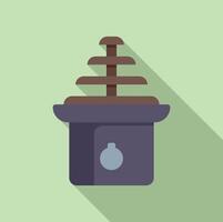 Chocolate fountain flowing on a stand at a party vector
