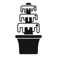 Chocolate fountain dripping delicious layers in black and white vector